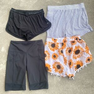 4 Pack Womens Athletic / Yoga / Comfy Shorts Sunflower Size Small & Medium EUC